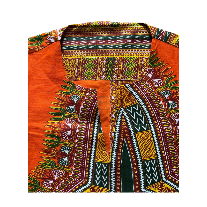 Orange Heritage Dashiki Men’s Shirt | Size: 2XL (XXL)