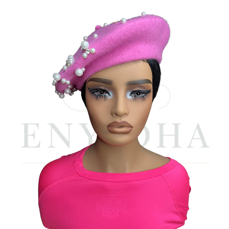 Pearl-Embellished Beret