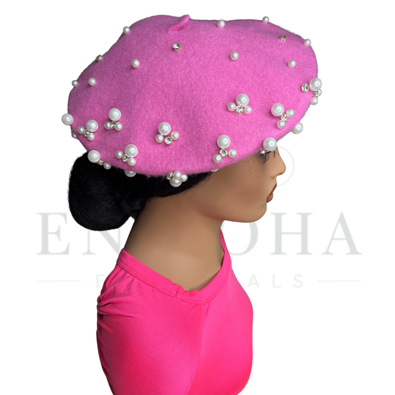 Pearl-Embellished Beret