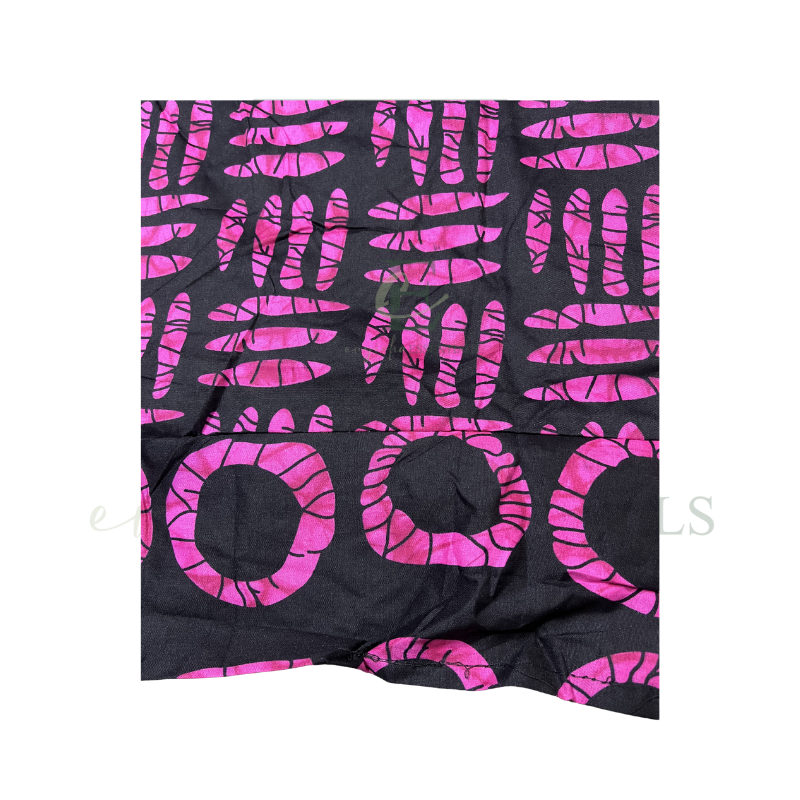 Pink & Black African Print Boubou Dress