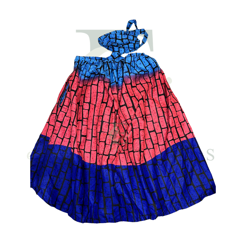 Pink & Blue Halter Swing Dress