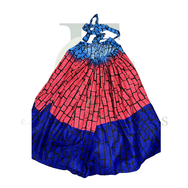 Pink & Blue Halter Swing Dress