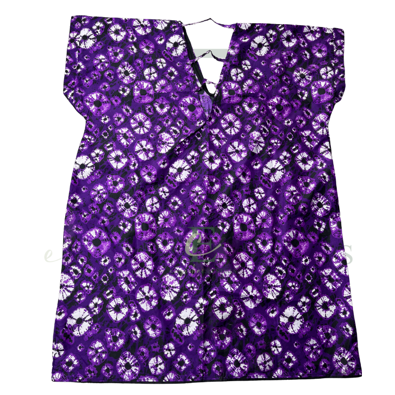 Purple African Print Open Back Short Boubou