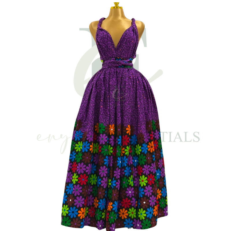 Purple Ankara Infinity Gown