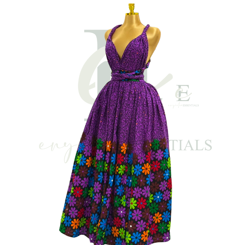 Purple Ankara Infinity Gown