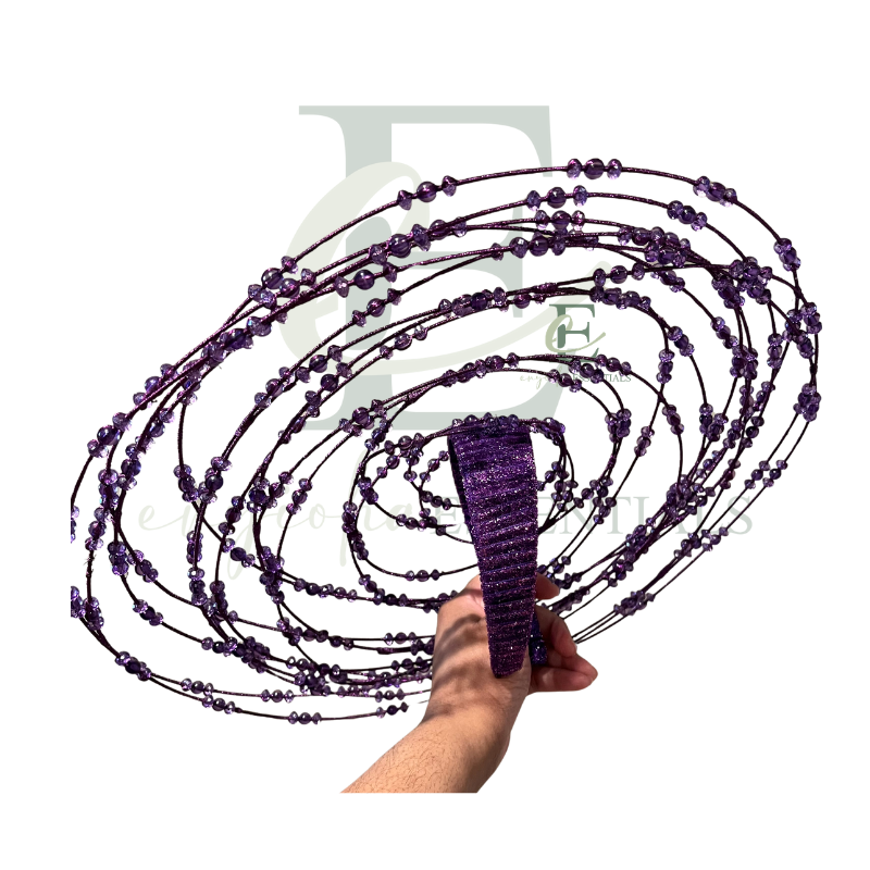 Purple Beaded Couture Fascinator
