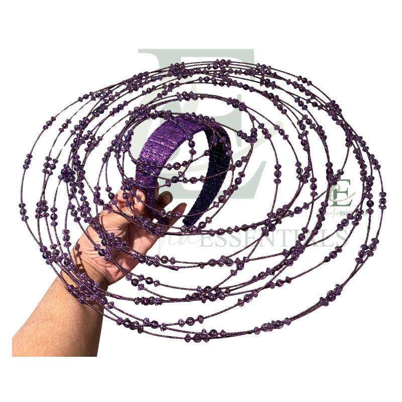 Purple Beaded Couture Fascinator