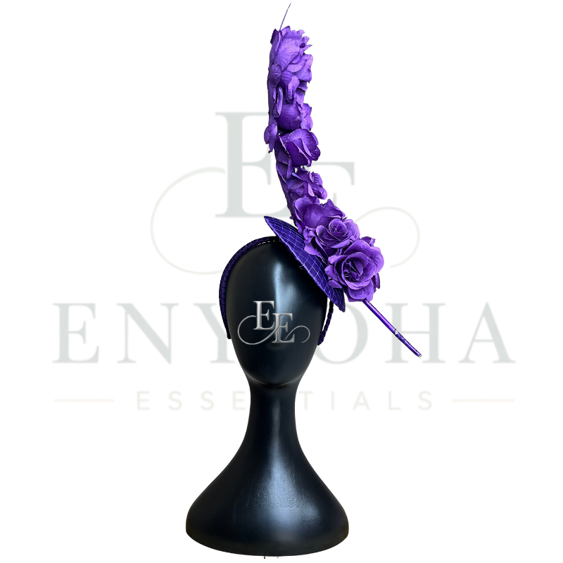 Purple Floral Couture Fascinator Headband