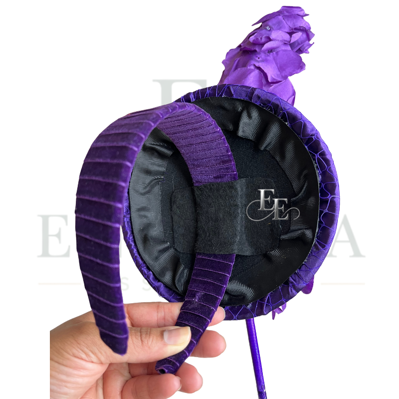 Purple Floral Couture Fascinator Headband