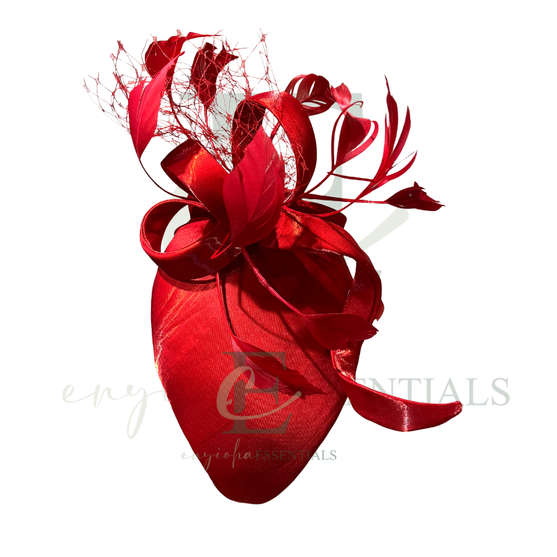 Radiant Luxury Red Statement Fascinator Hat