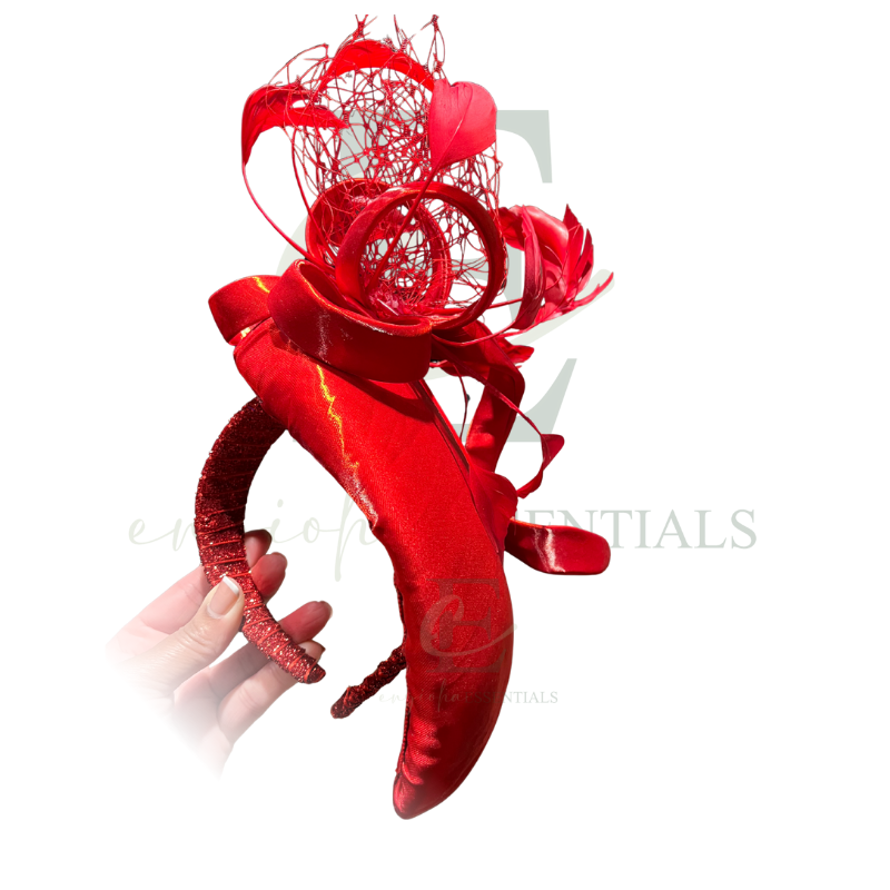 Radiant Luxury Red Statement Fascinator Hat