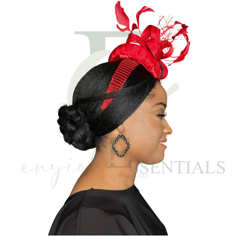 Radiant Luxury Red Statement Fascinator Hat