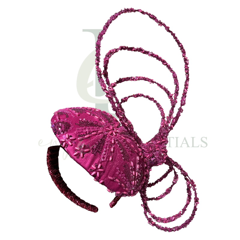 Radiant Pink Rose Beaded Fascinator