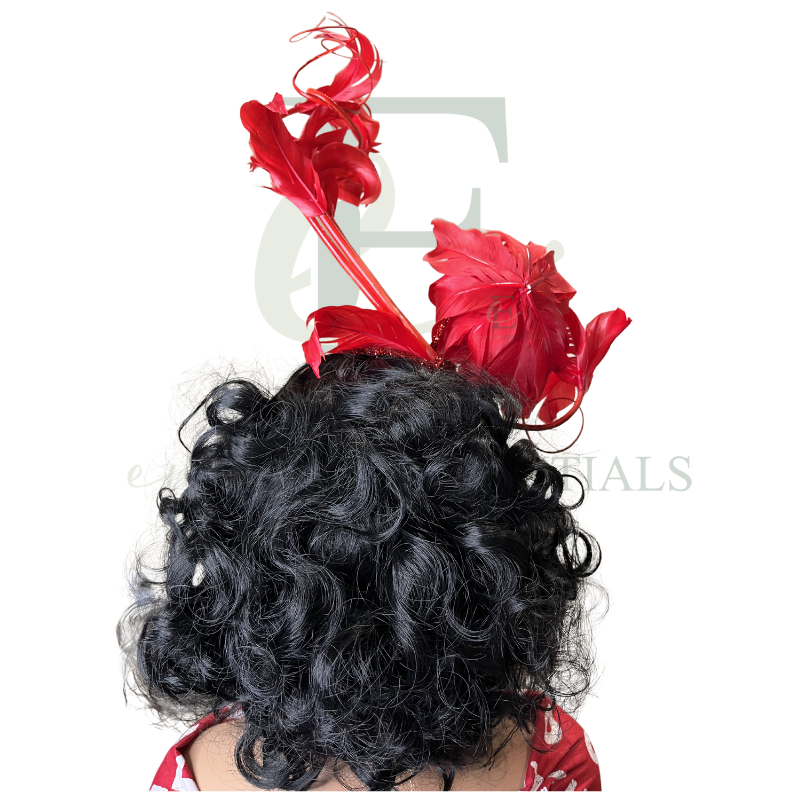 Red Peony Feather Fascinator