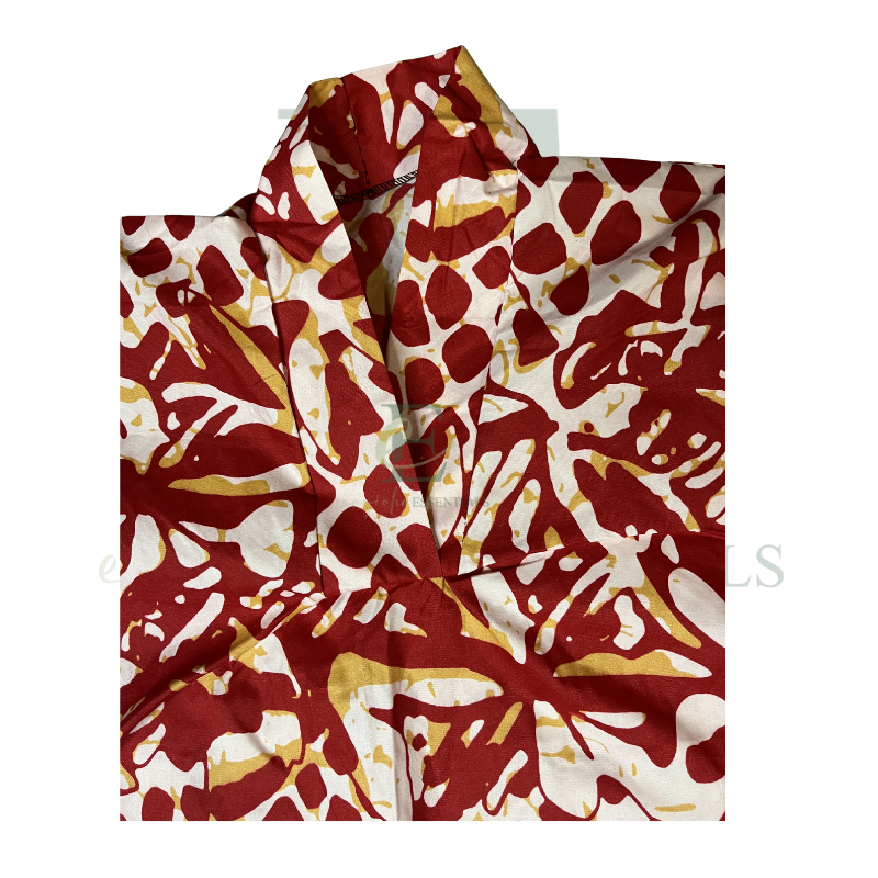 Red Tropical Print Boubou Dress