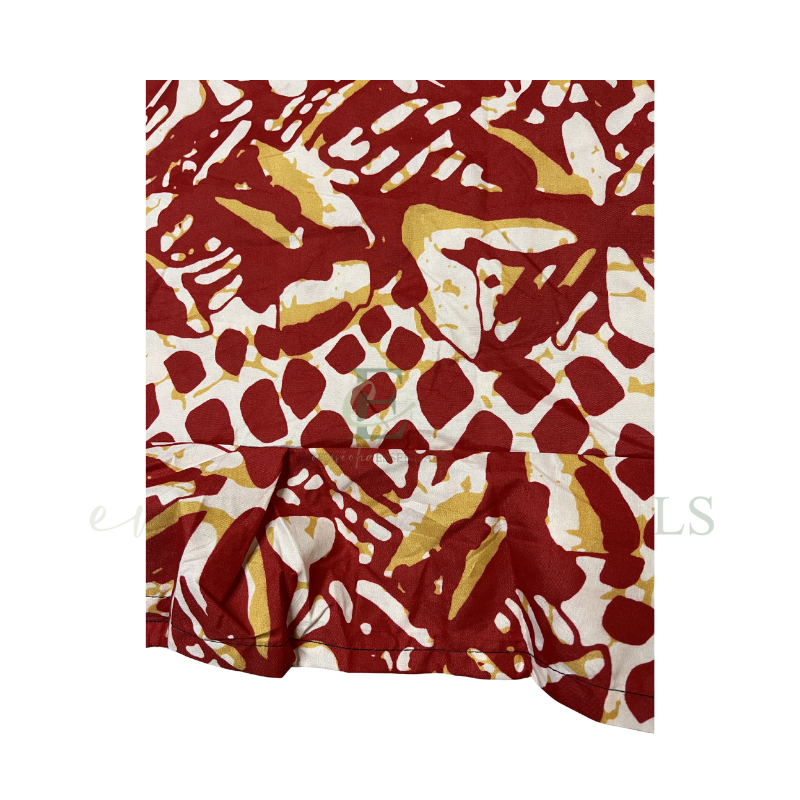 Red Tropical Print Boubou Dress