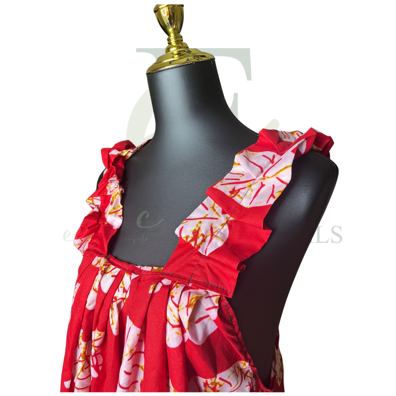Rosalie Bloom Maxi Dress with Ruffle Straps | One Size: M-2XL