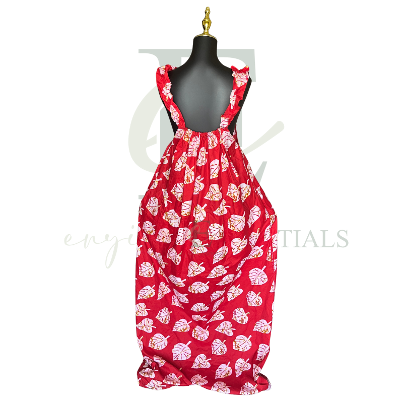 Rosalie Bloom Maxi Dress with Ruffle Straps | One Size: M-2XL