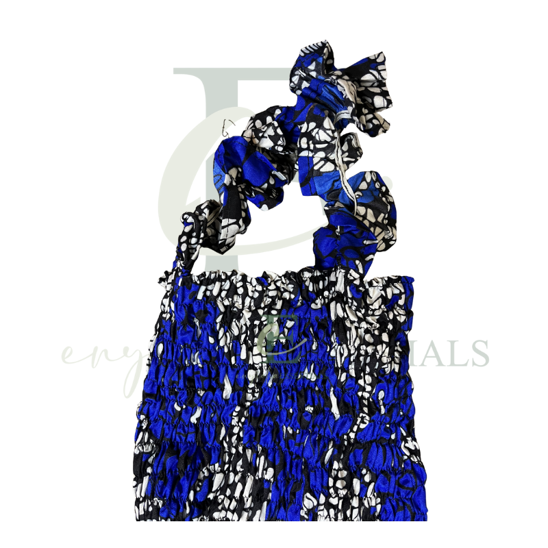 Royal Blue African Print Halter Long Maxi Dress