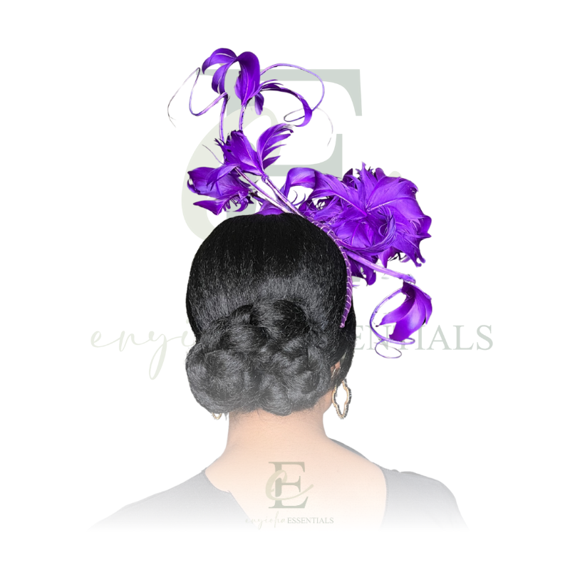Royal Purple Peony Feather Fascinator