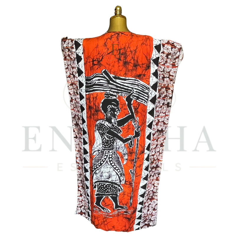 Saffron Legacy African Print Muumuu & Matching Head Scarf | Free Size (M-2XL)