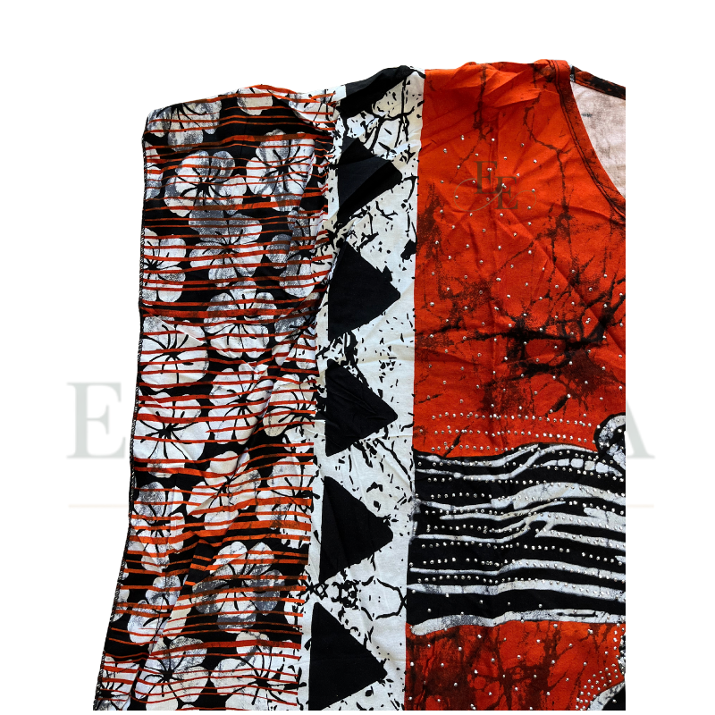 Saffron Legacy African Print Muumuu & Matching Head Scarf | Free Size (M-2XL)