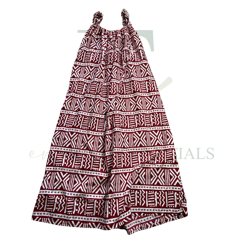 Red Savannah Breeze Maxi Dress with Ruffle Straps | One Size (M–3XL)