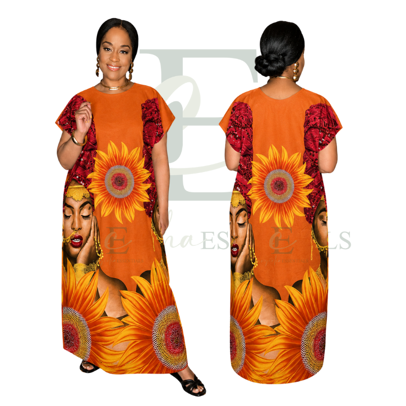 Sunflower Goddess Maxi MuuMuu Dress (S-XL)