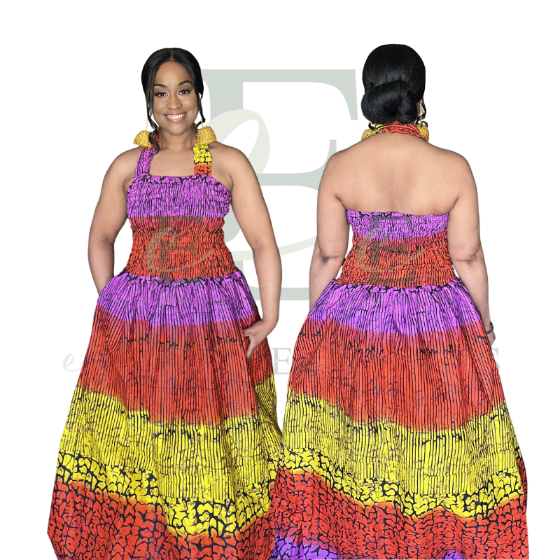 Sunset Ombre Halter Maxi Dress - One/Free Size