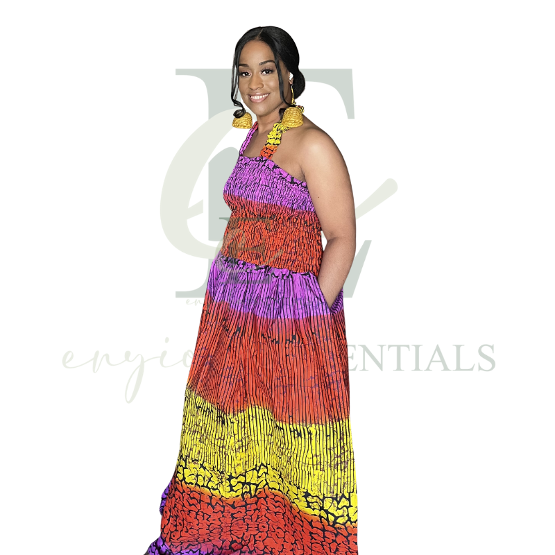 Sunset Ombre Halter Maxi Dress - One/Free Size