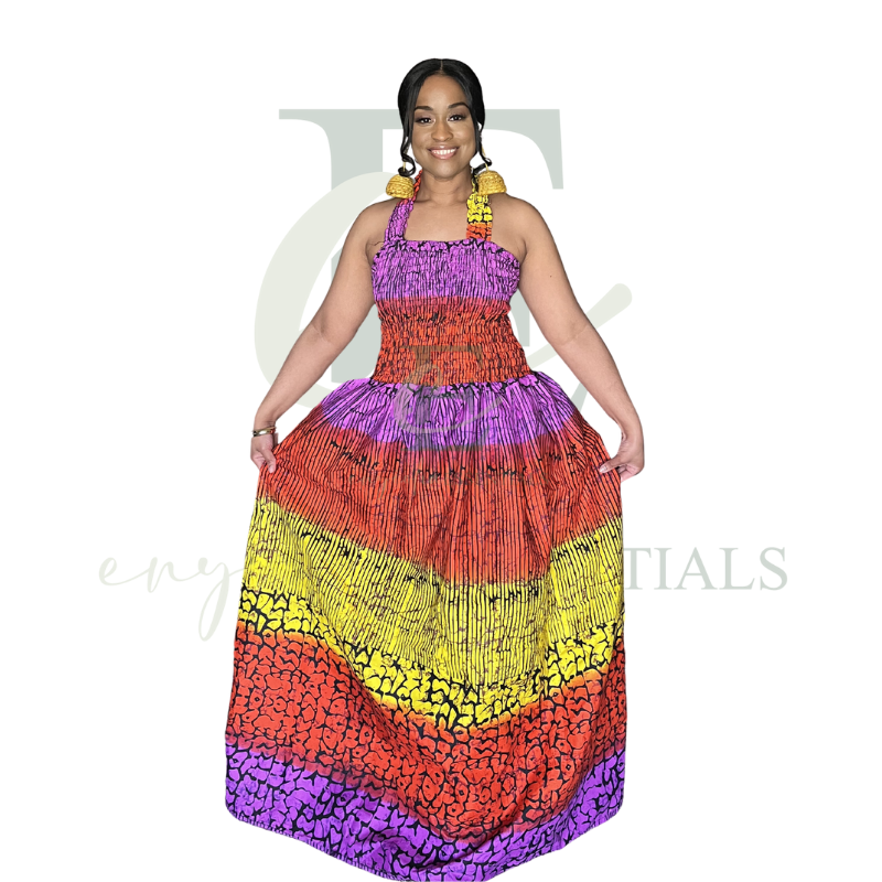 Sunset Ombre Halter Maxi Dress - One/Free Size