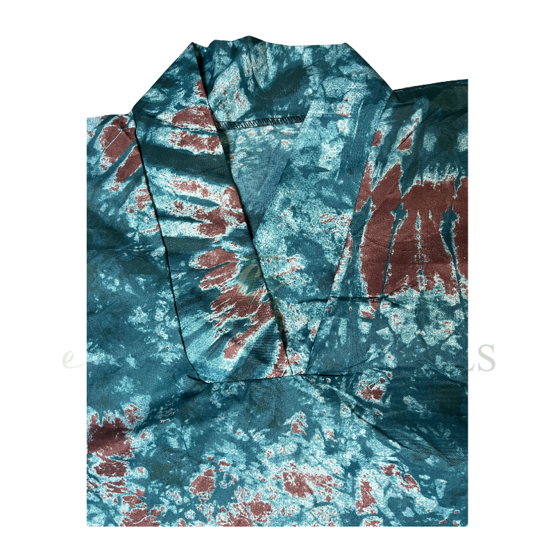 Teal Blue Tie-Dye Boubou Dress