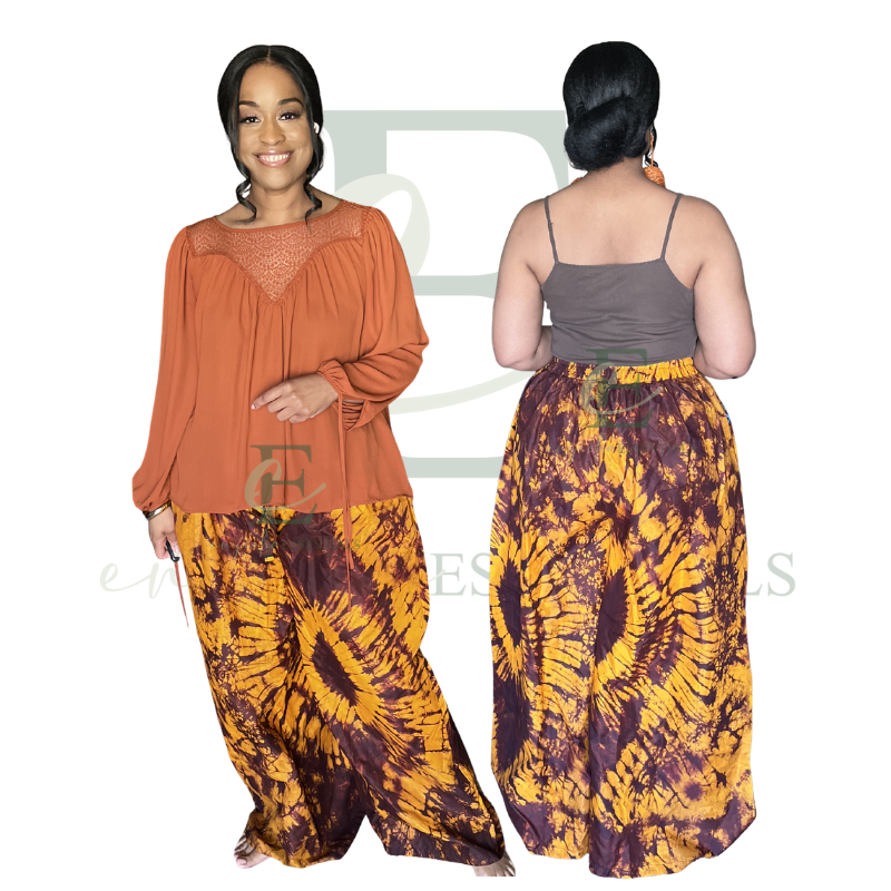 Tie-Dye Wide-Leg Palazzo Pants