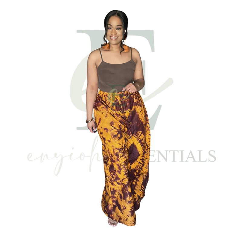 Tie-Dye Wide-Leg Palazzo Pants