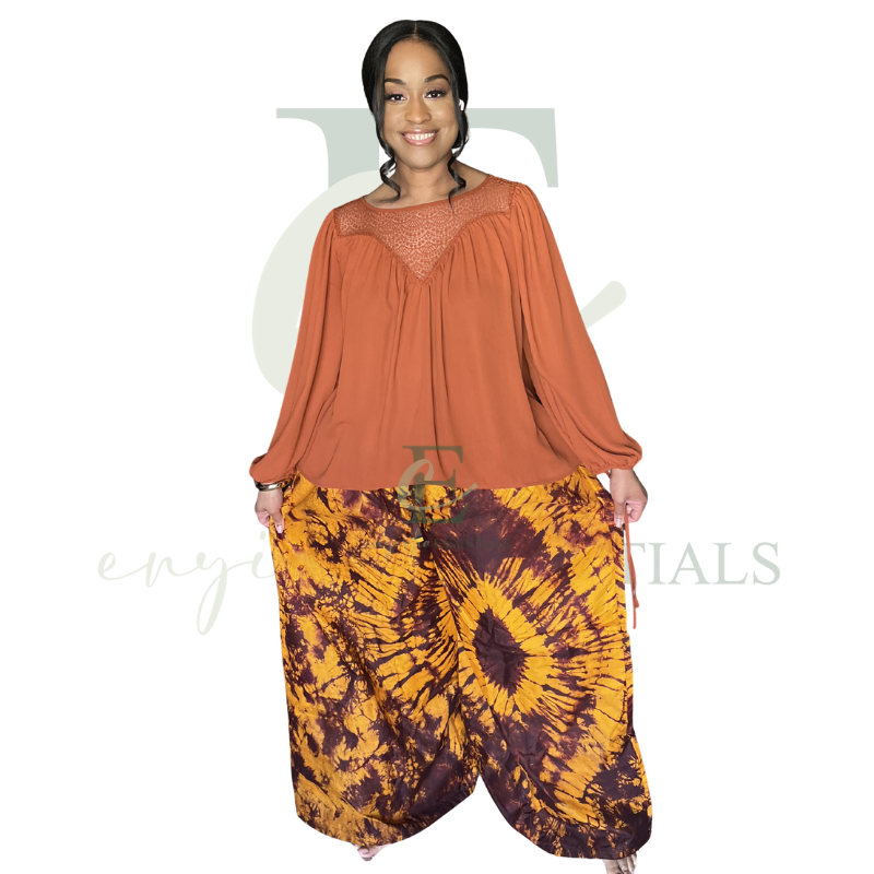 Tie-Dye Wide-Leg Palazzo Pants