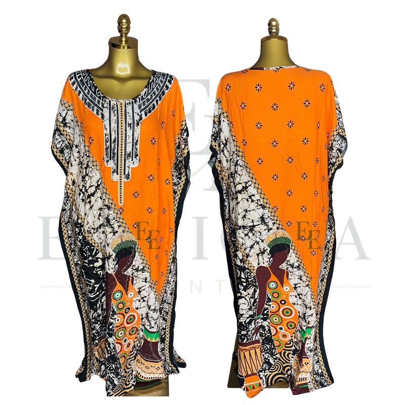 Zuri Vista African Print Muumuu & Matching Head Scarf | Free Size (M-2XL)