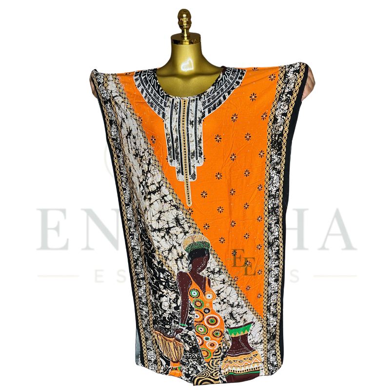 Zuri Vista African Print Muumuu & Matching Head Scarf | Free Size (M-2XL)