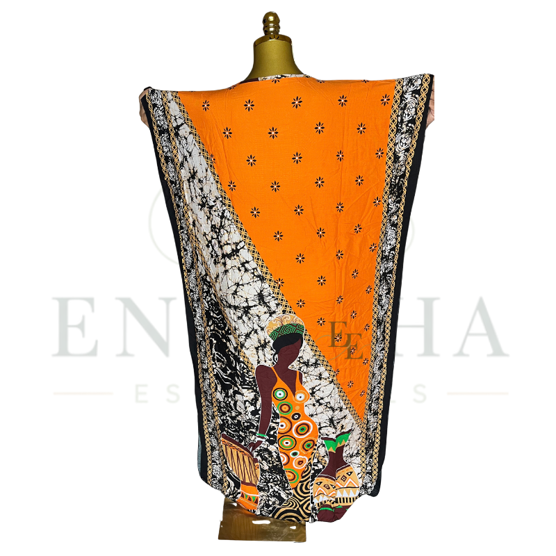 Zuri Vista African Print Muumuu & Matching Head Scarf | Free Size (M-2XL)