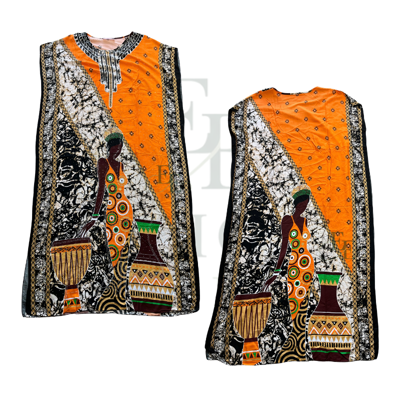 Zuri Vista African Print Muumuu & Matching Head Scarf | Free Size (M-2XL)